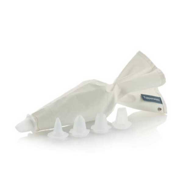 Tupperware Piping Bag With 5 Decorating Nozzles